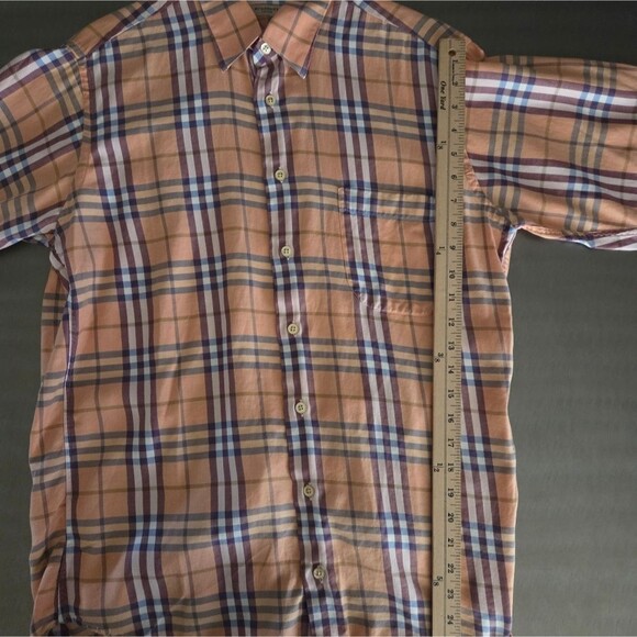 Burberry London Nova Check Plaid Long Sleeve Button Front Cotton Twill Shirt M - Picture 14 of 15